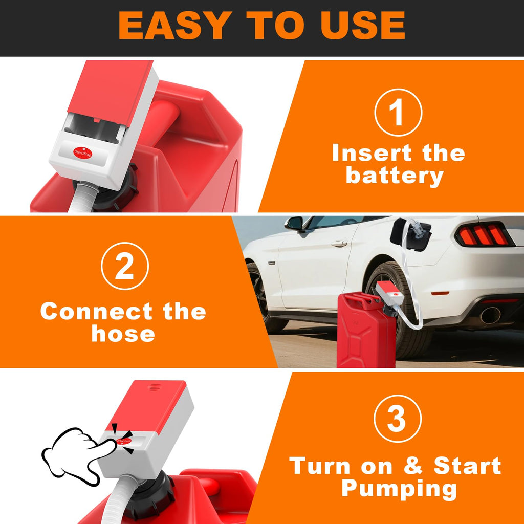 Portable Automatic Fuel Transfer Pump with Auto Stop Sensor and Hose V907