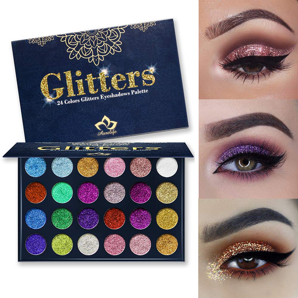 24 Color Pressed Glitter Eyeshadow Palette B909230