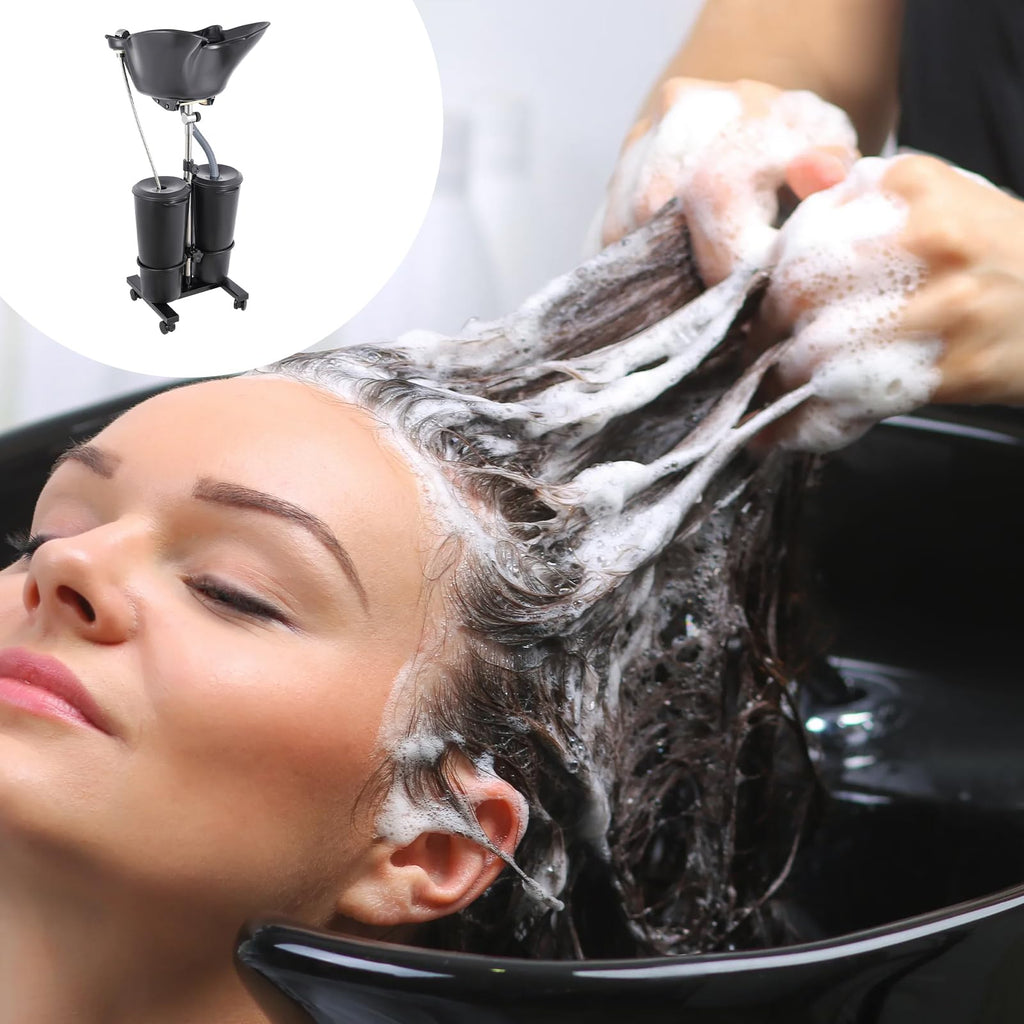 Portable Height Adjustable Shampoo Bowl with Drain Hoses J8536