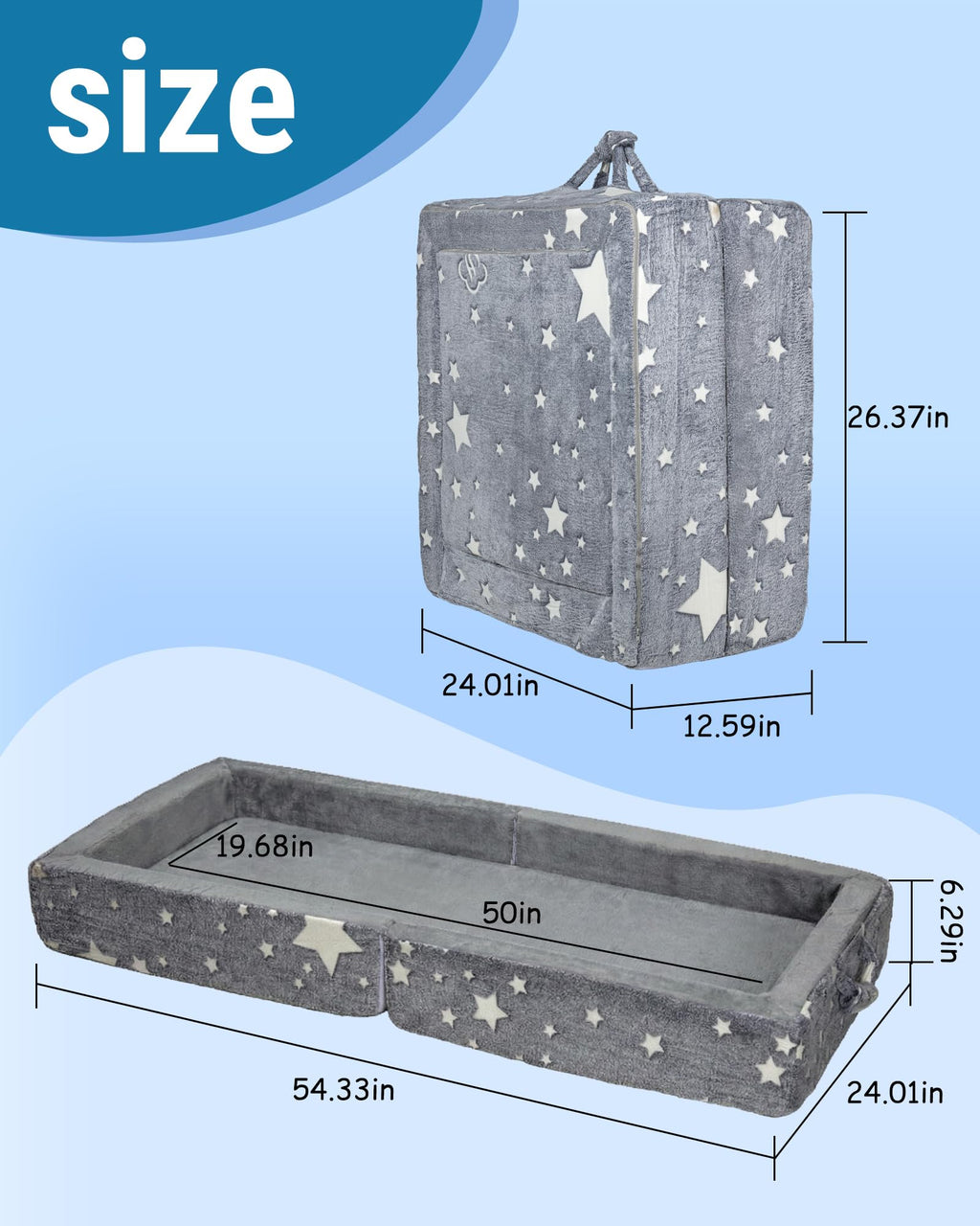 Foldable Glow-in-the-Dark Toddler Floor Bed E8489
