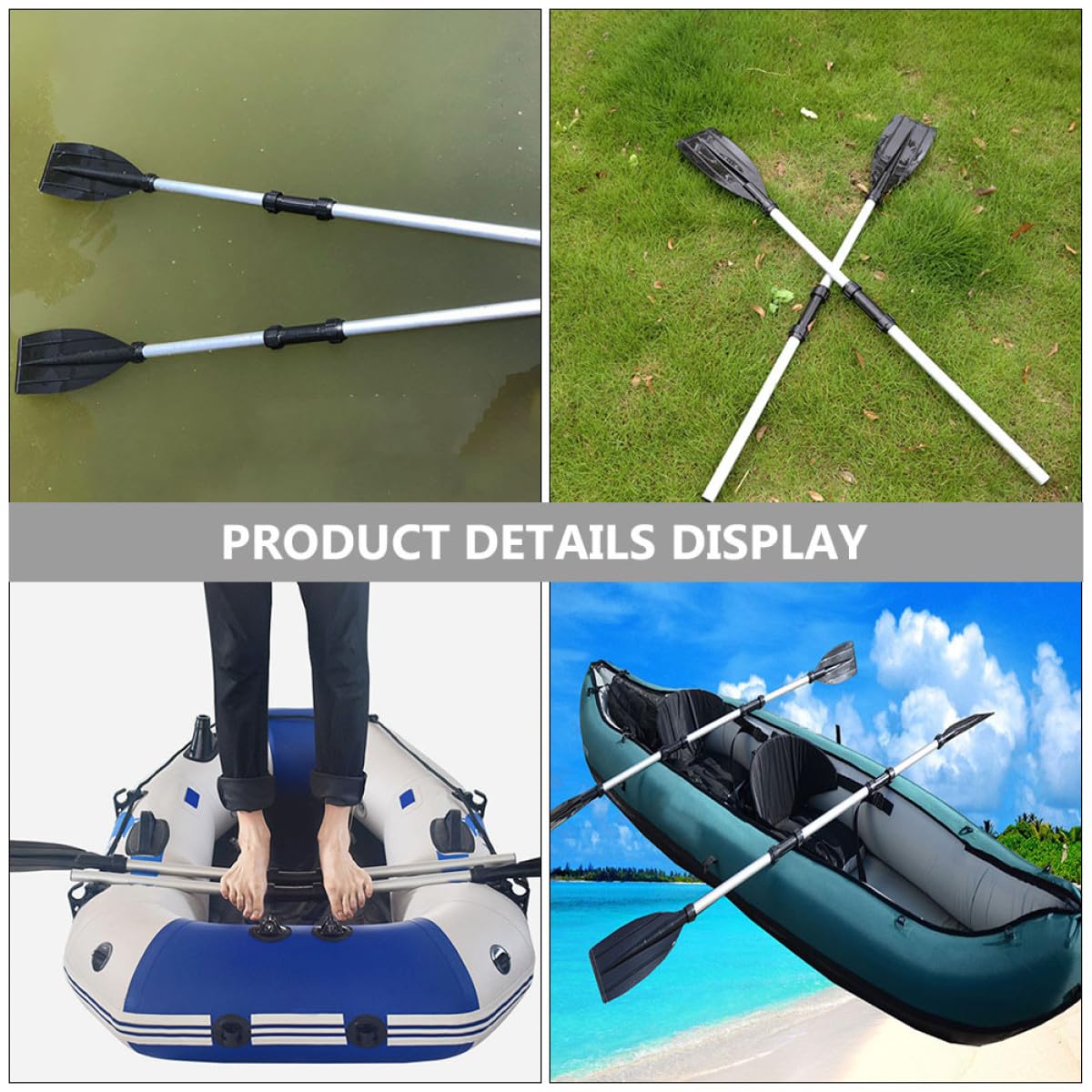 2pcs Portable Telescopic Aluminum Alloy Kayak Paddle I353384