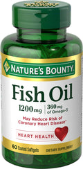Fish Oil Omega 3 Supplements 1200mg 60 Softgels F381616