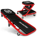 40-Inch Folding Creeper Rolling Seat, 330LBS Capacity with 6 Swivel Casters, Red Q78622
