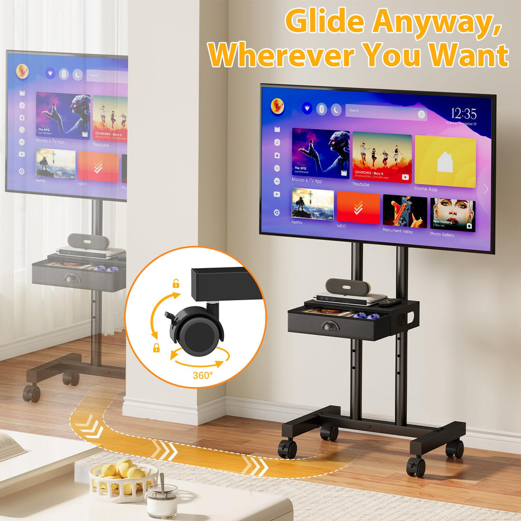 Rolling TV Stand with Drawer for 32-75 Inch TVs U324816