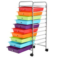 10 Drawer Multicolor Alloy Steel Storage Cart V3669