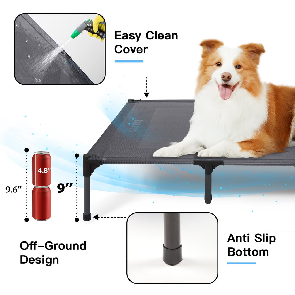 Elevated Dog Bed with Metal Frame, X-Large Grey R6544