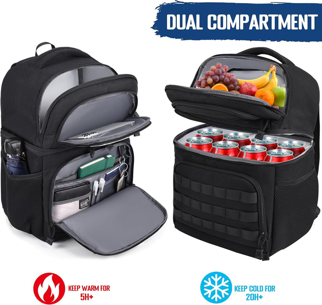 Black Insulated Leakproof Lunch Backpack U711817