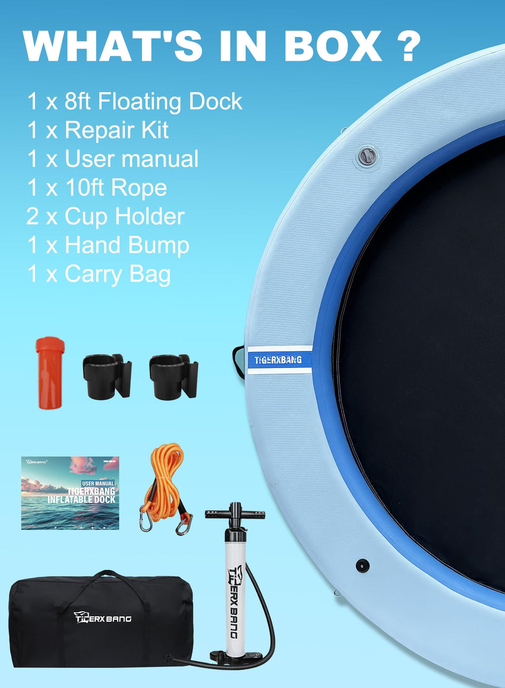 Inflatable Water Hammock with Cup Holder J569
