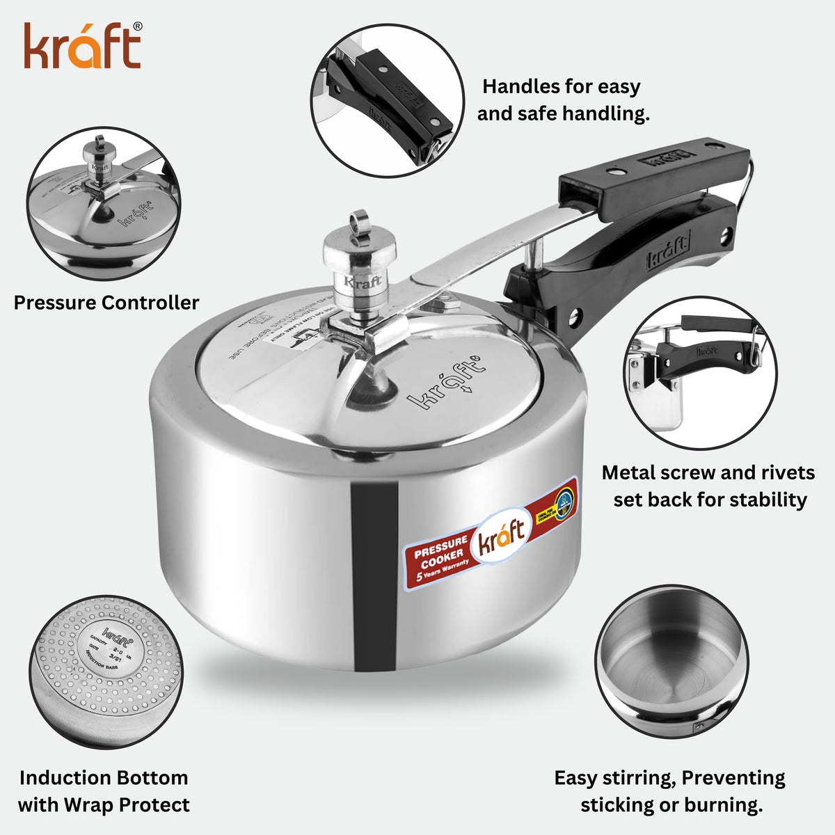 2-Liter Aluminum Pressure Cooker I6714
