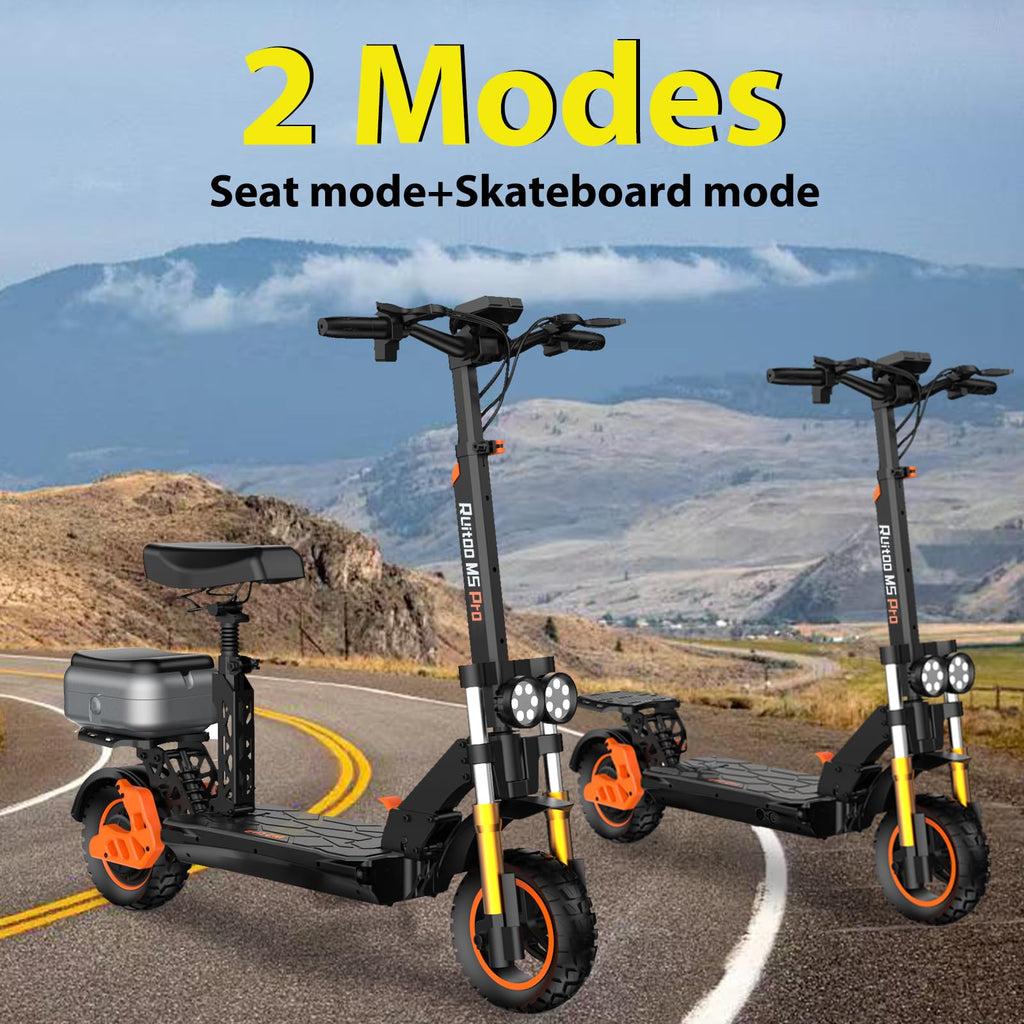 1600 W 50 Miles 40 MPH 10" Off Road Tire Folding E-Scooter 48V 27AH Battery with Detachable Seat F9561