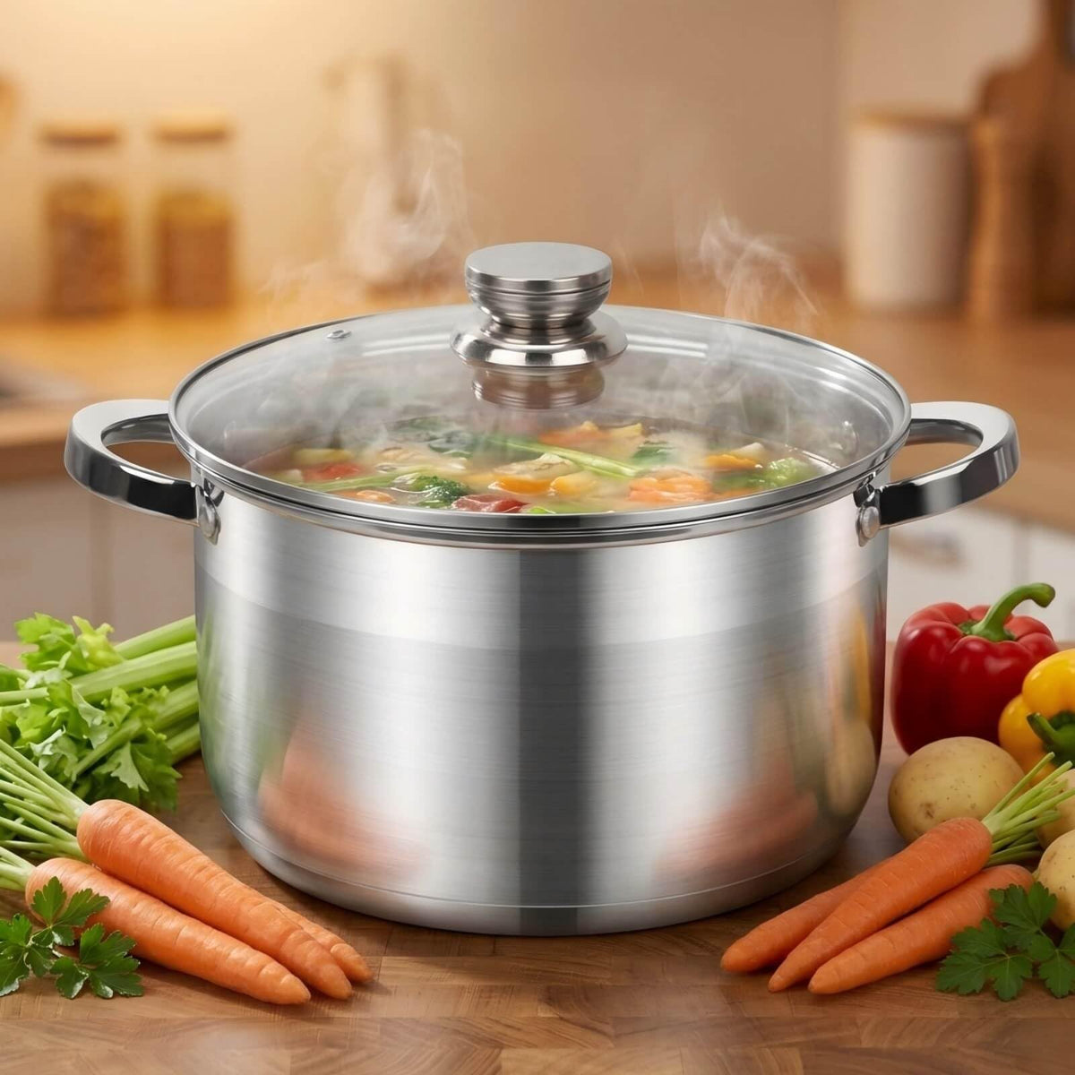 10 Quart Stainless Steel Stock Pot with Lid P80135