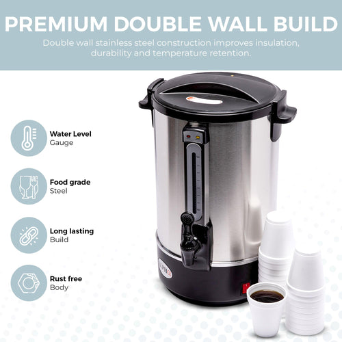 100 Cups Stainless Steel Electric Coffee Urn O10074