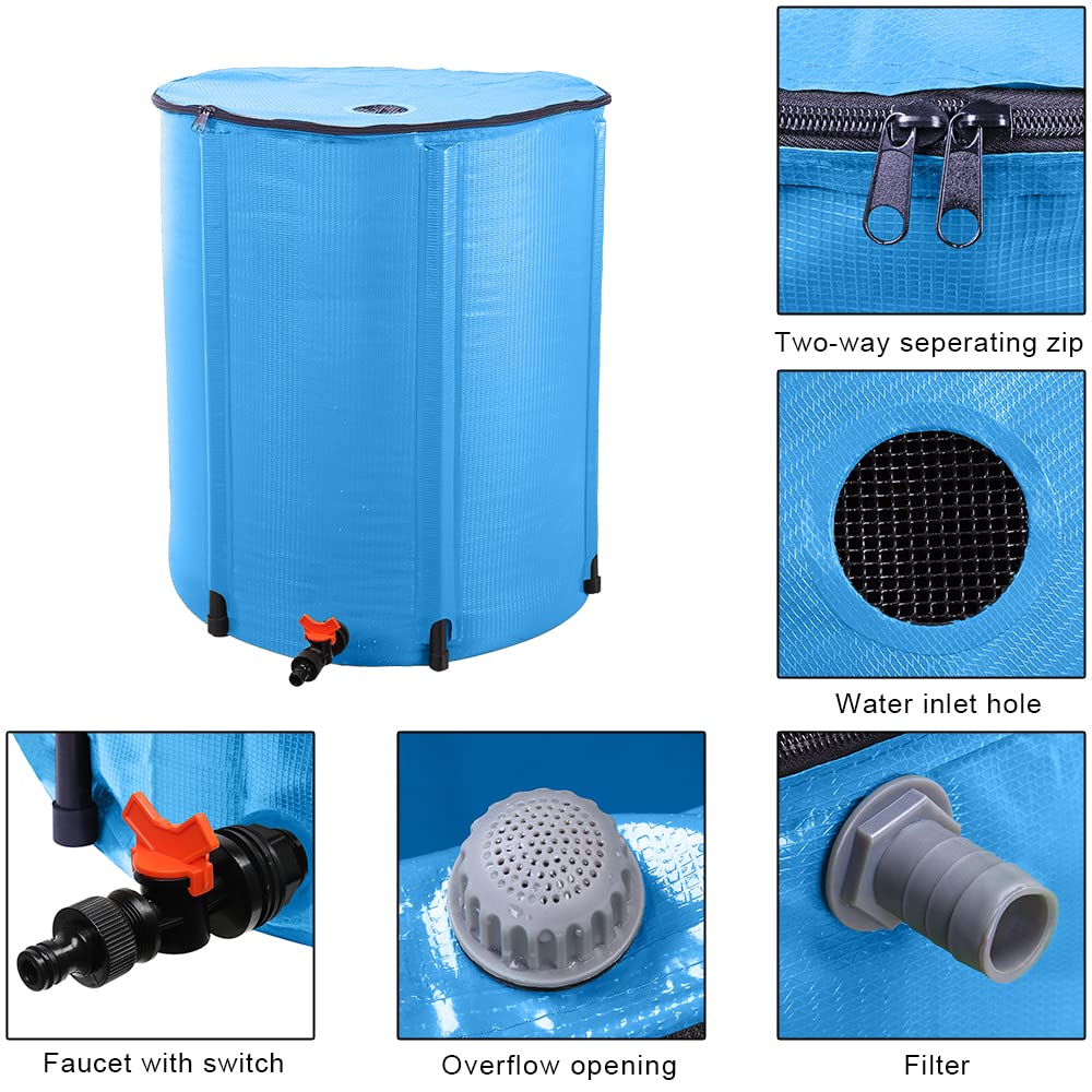 50 Gallon Folding Rain Barrel with Filter T6319