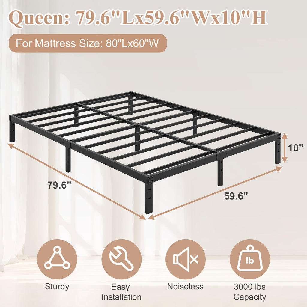 Queen Size Bed Frame No Box Spring Needed N809