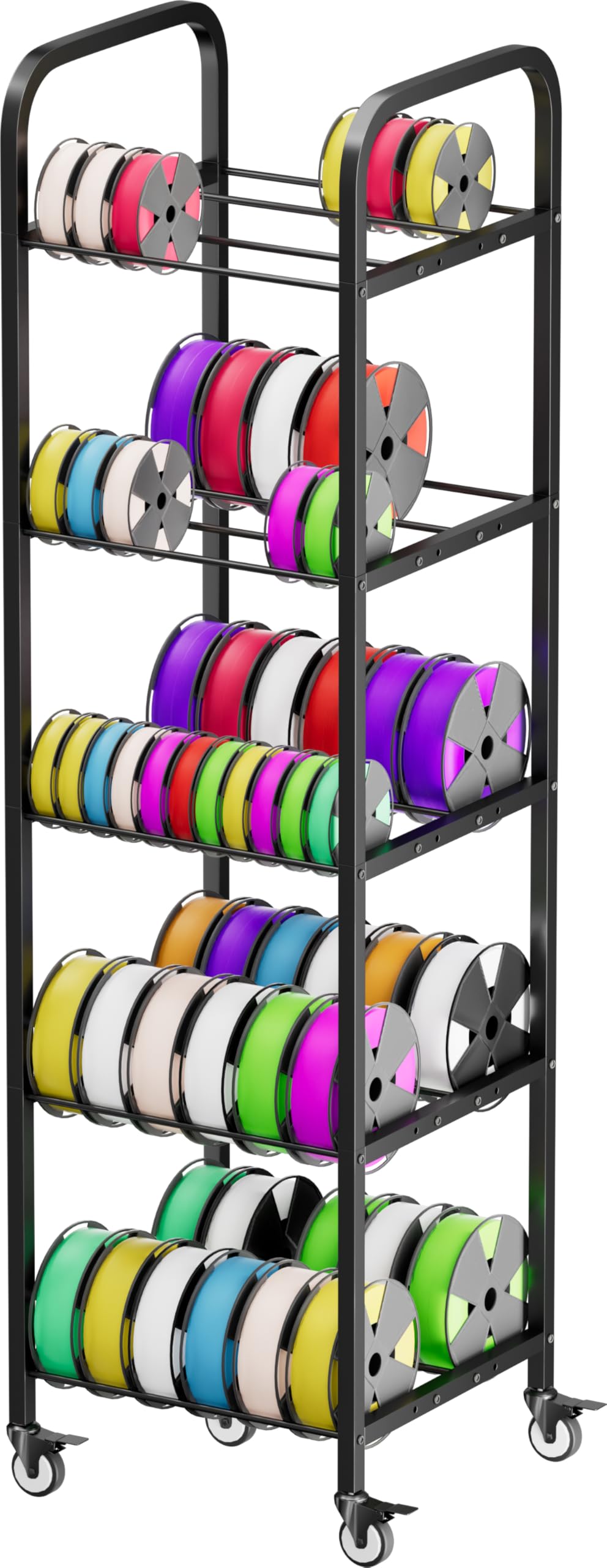 5-Tier 3D Printer Filament Storage Rack with Wheels H757323
