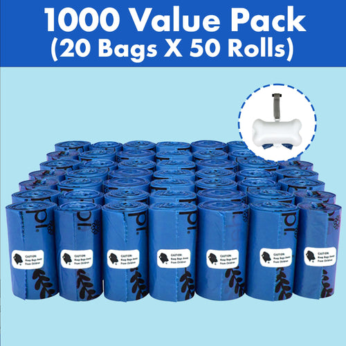 1000 Count Dog Poop Waste Bags with Dispenser S524