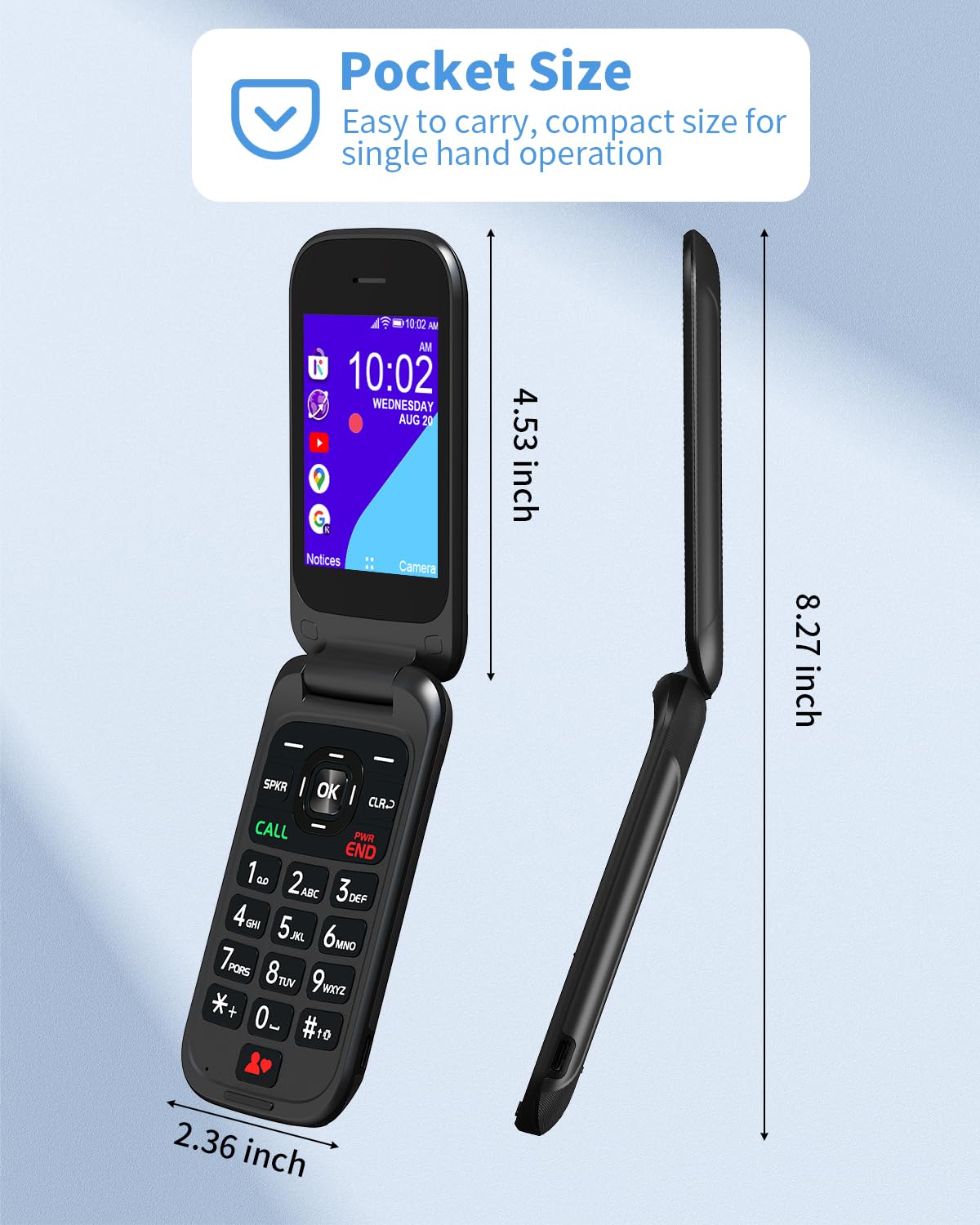 Unlocked 4G Flip Phone with Dual Screen D190