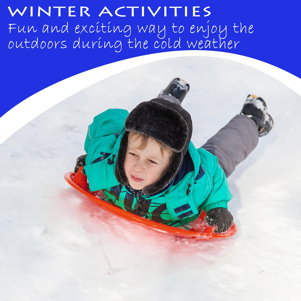 Heavy-Duty Cold Resistant Plastic Snow Sled with Handles L406