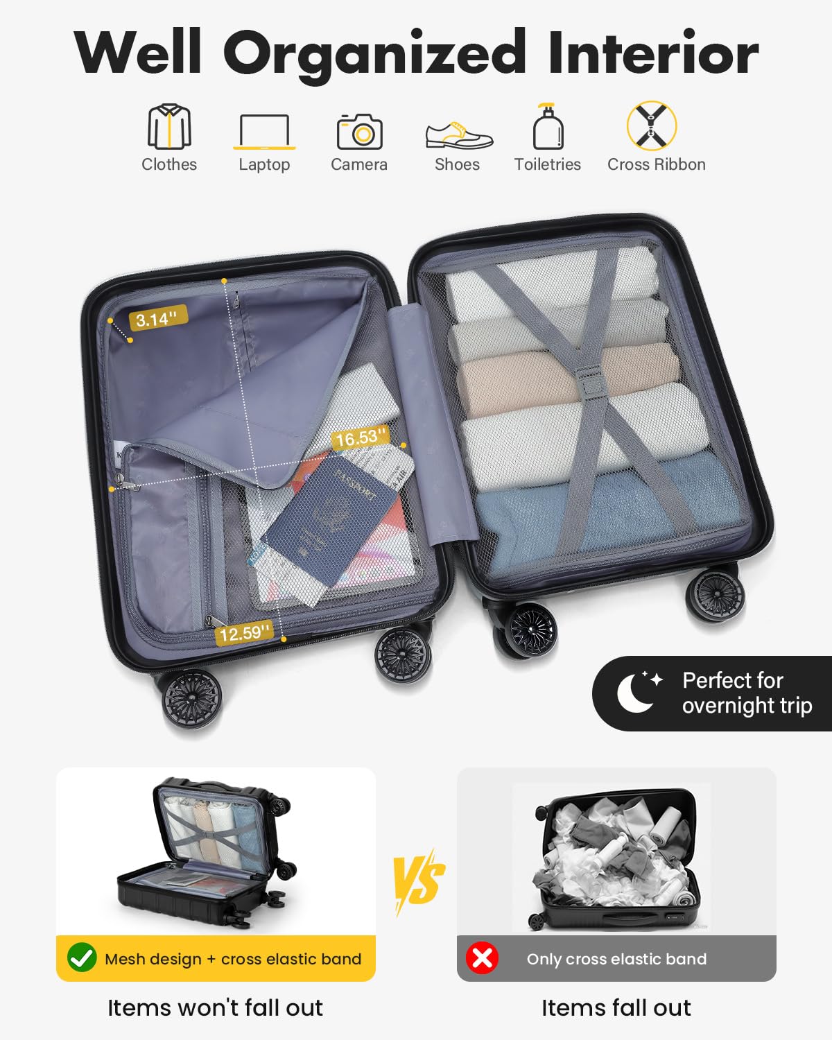 16 Inch Underseat Carry On Luggage S62601
