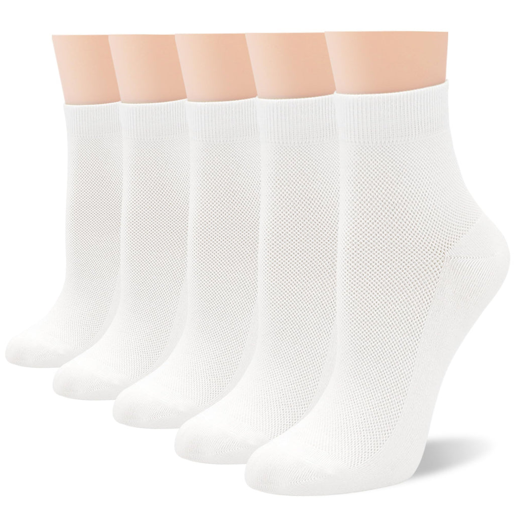 Women Thin Viscose Bamboo Above Ankle Crew Socks 5 Pairs X936912