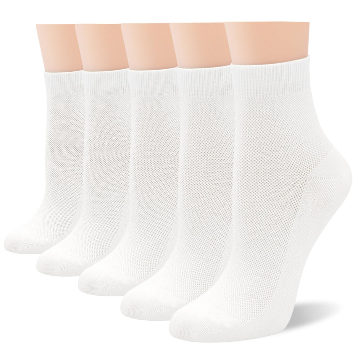 Women Thin Viscose Bamboo Above Ankle Crew Socks 5 Pairs X936912