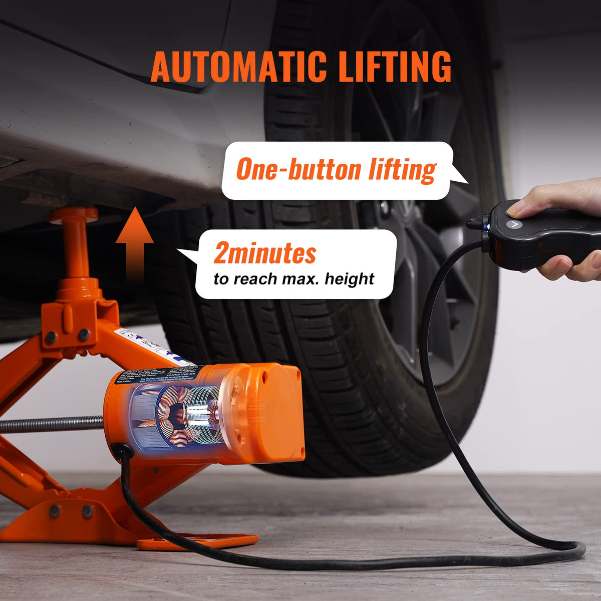 12V Electric Scissor Car Jack 3 Tons with Impact Wrench P73287