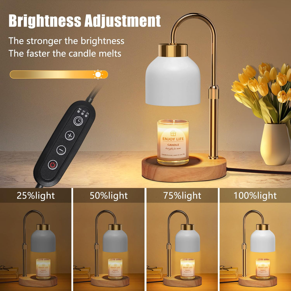 Candle Warmer Lamp with Dimmer Adjustable Height V74237