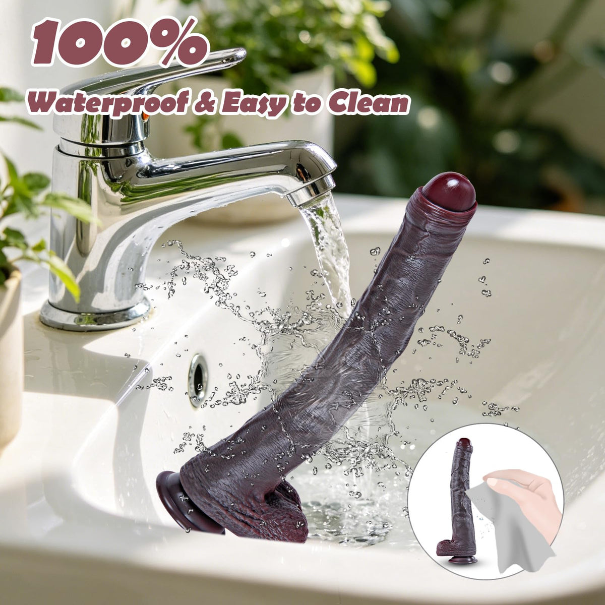 Black Realistic Dildo with Suction Cup X504060