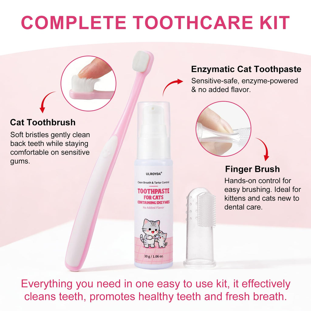 Cat Toothbrush and Toothpaste Dental Care Kit L4203