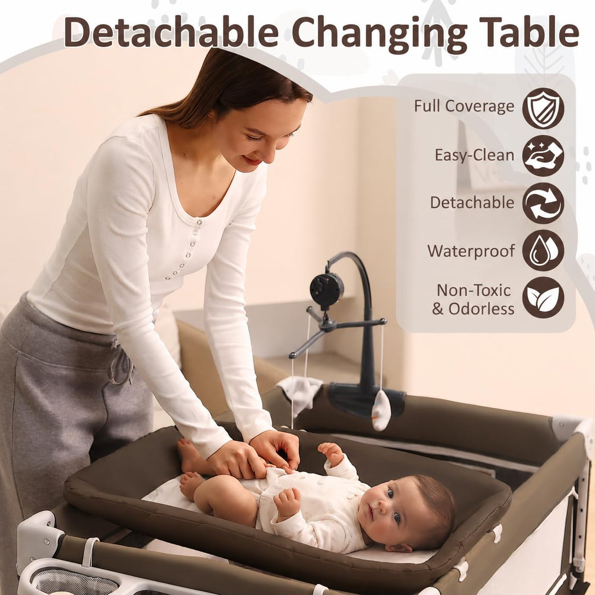 5-in-1 Baby Bassinet Bedside Sleeper M80698
