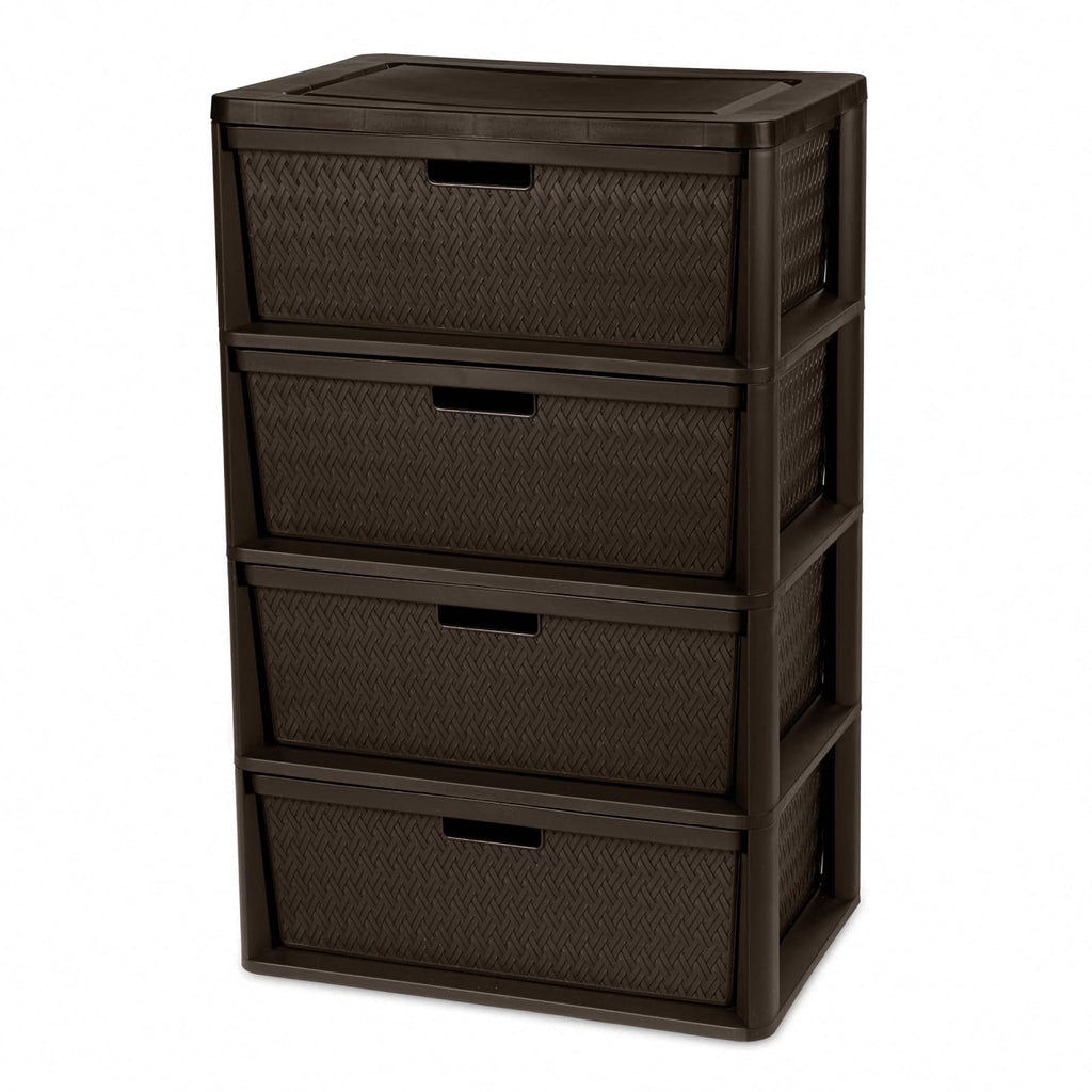 4 Drawer Brown Plastic Storage Tower K9775