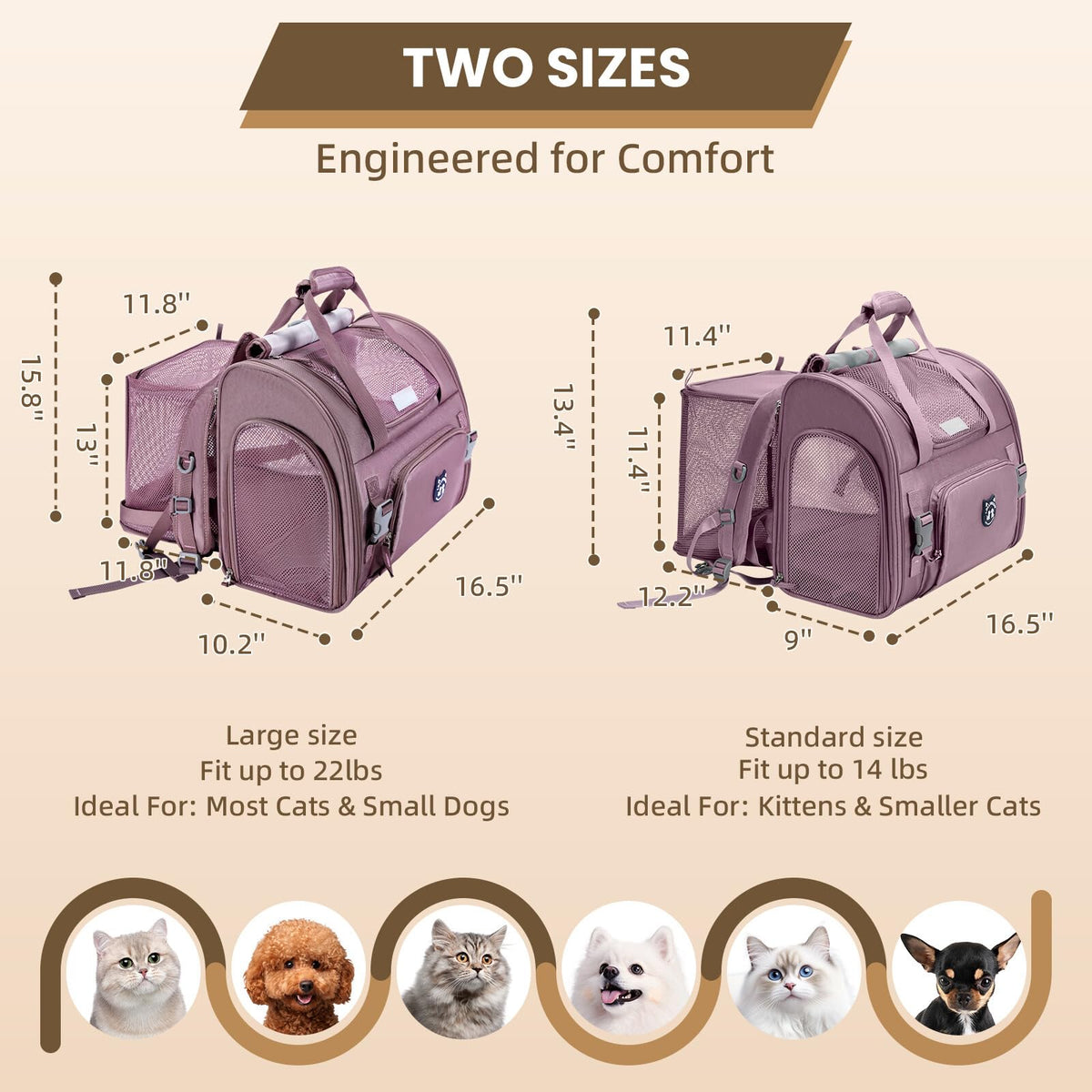 Expandable Large Cat Carrier Backpack F883237