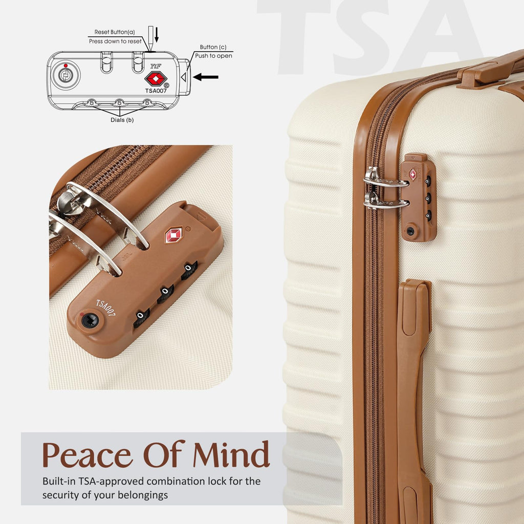 White 3 Piece Hardside Luggage Set W45021