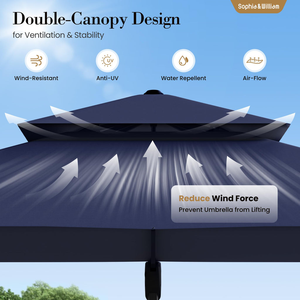 12ft Cantilever Patio Umbrella with Base X4210