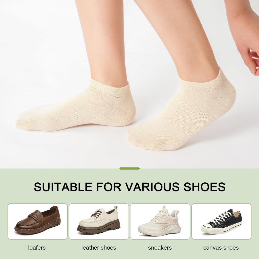 Women's Bamboo Rayon Low Cut Ankle Socks, 5 Pairs W606