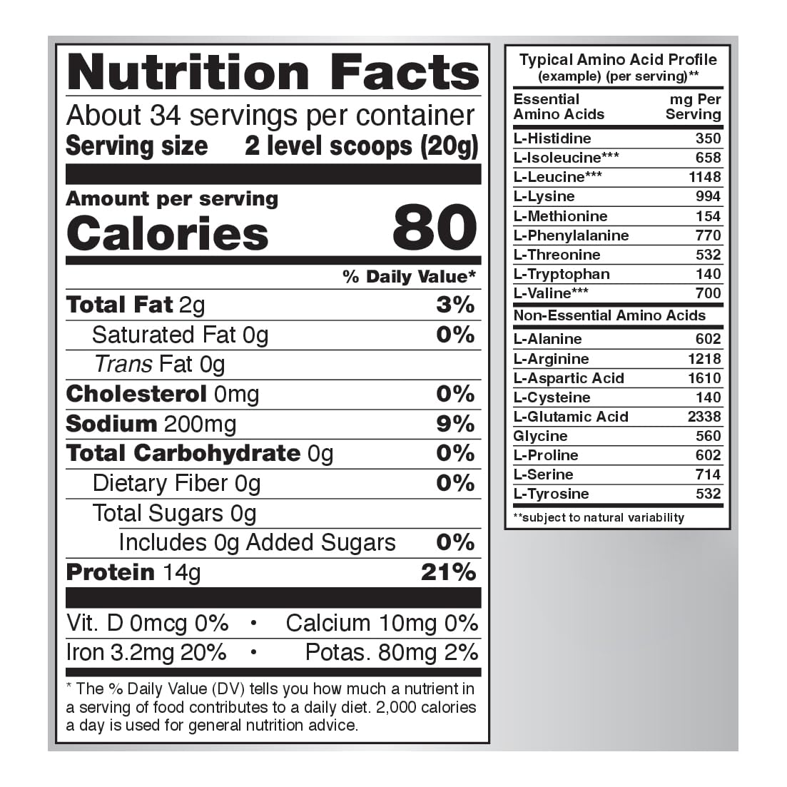Organic Pea Protein Powder 1.5 lbs X17248