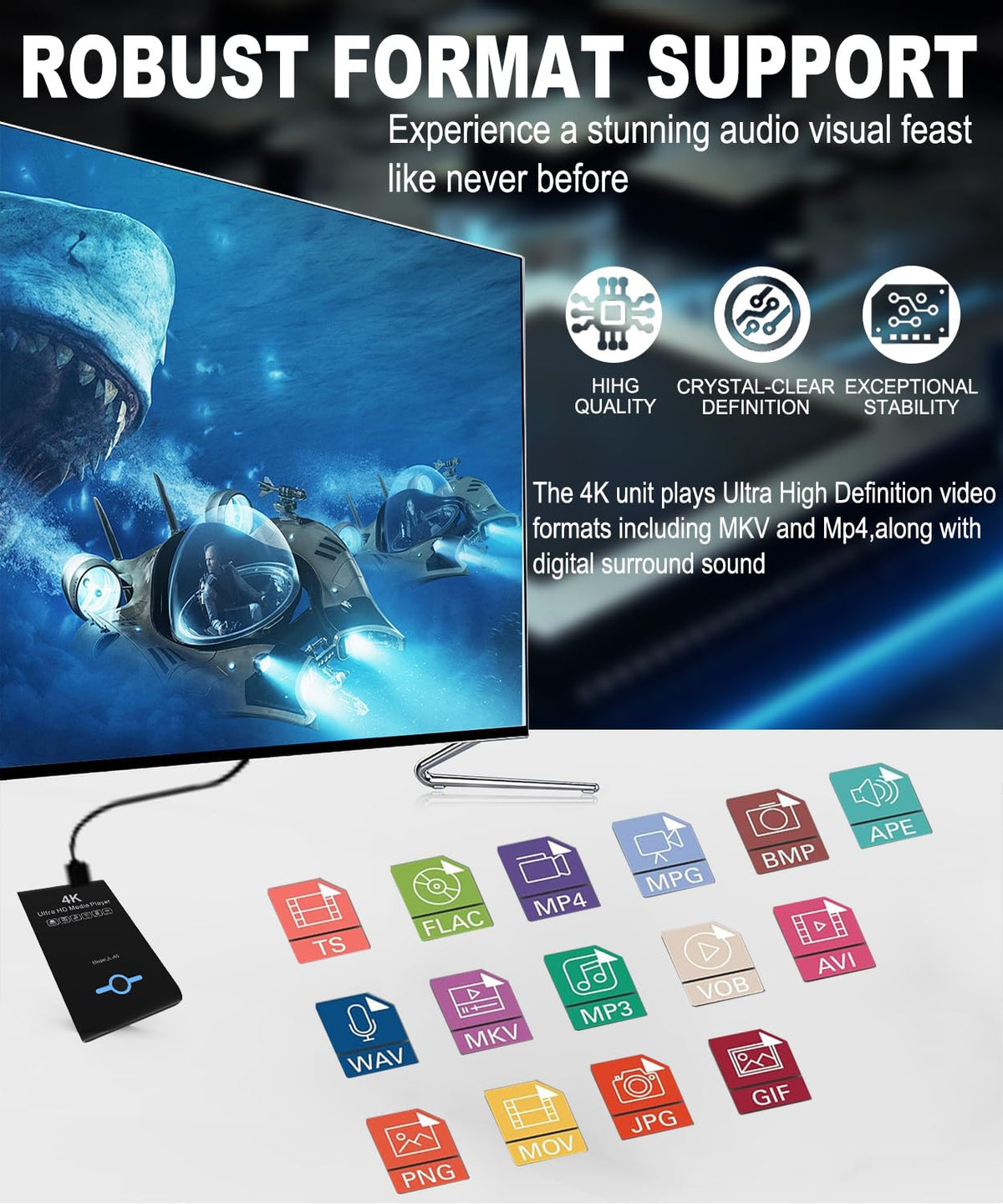 4K Ultra HD Media Player & HDD Enclosure 2-in-1 P332