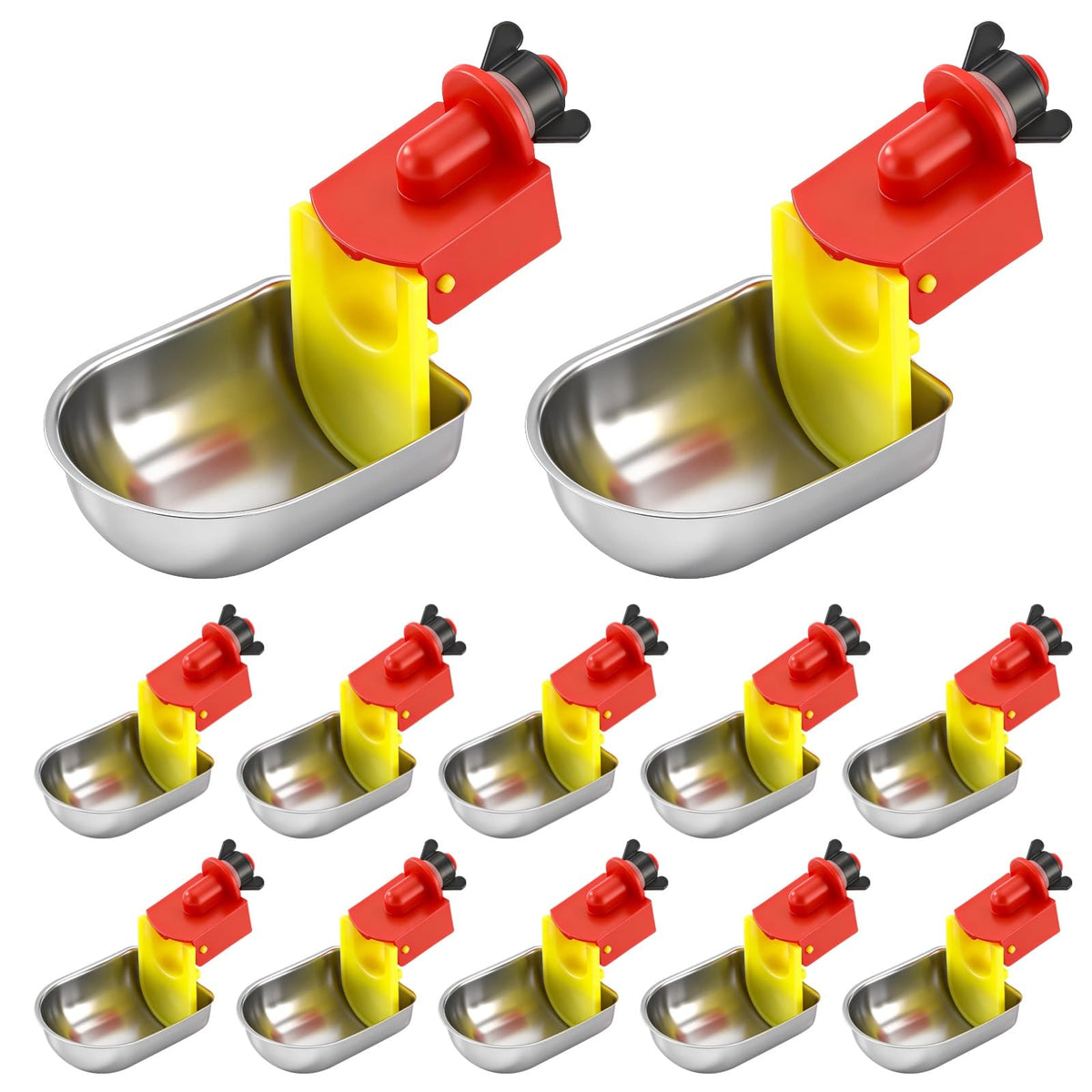 12 Pcs Stainless Self-Filling Chicken Water Cups Z786