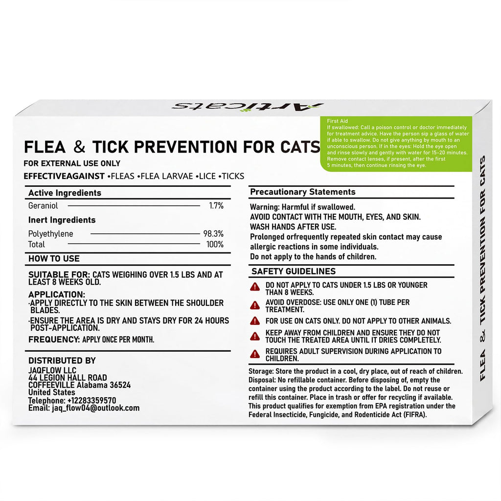 Flea and Tick Prevention for Cats & Kittens, Topical Cat Flea and Tick Treatment 6-Dose V450779