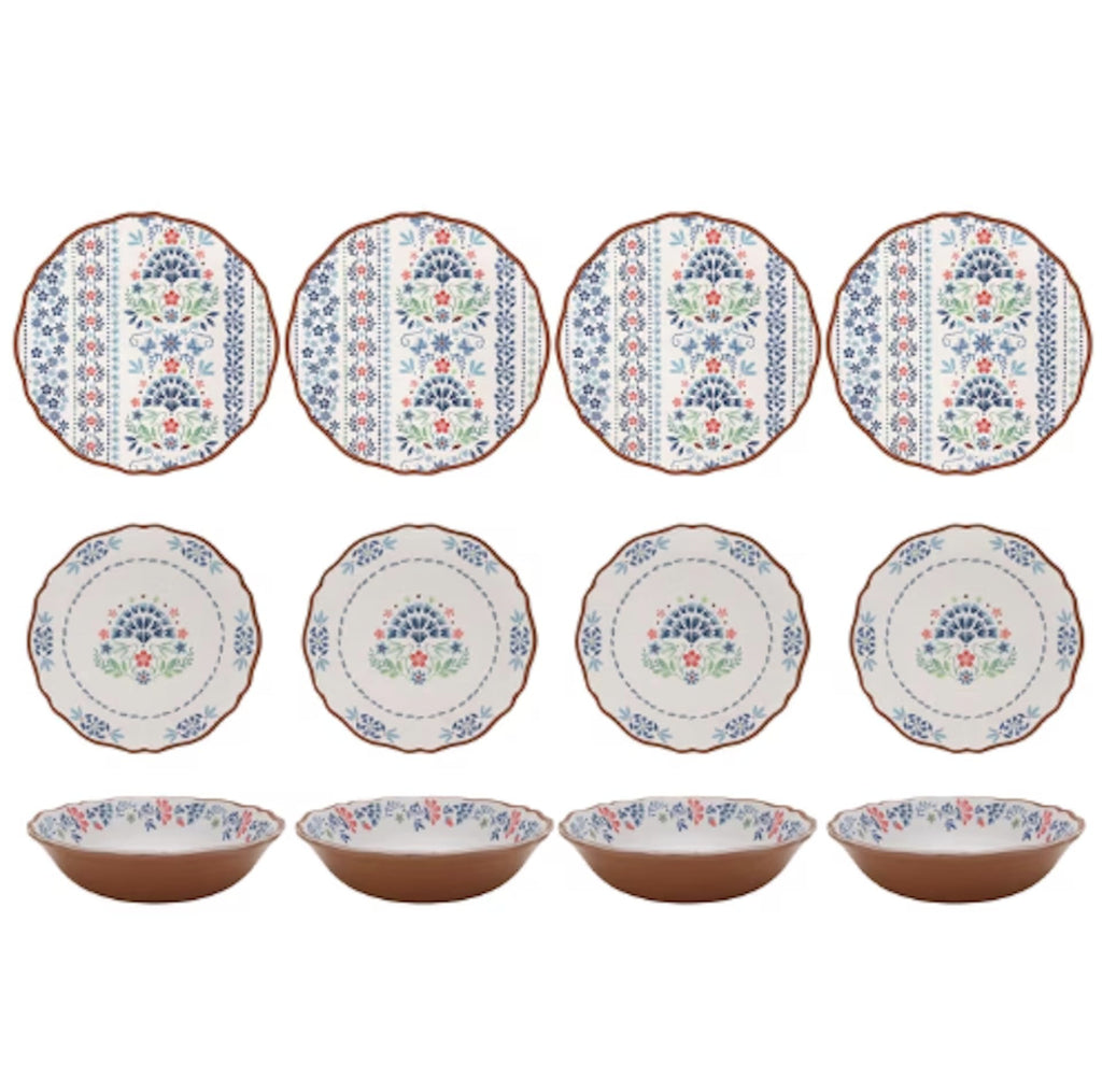12-Piece Bamboo Melamine Dinnerware Set N234
