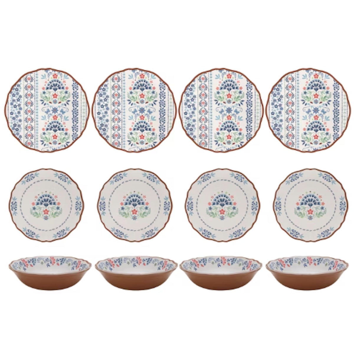 12-Piece Bamboo Melamine Dinnerware Set N234