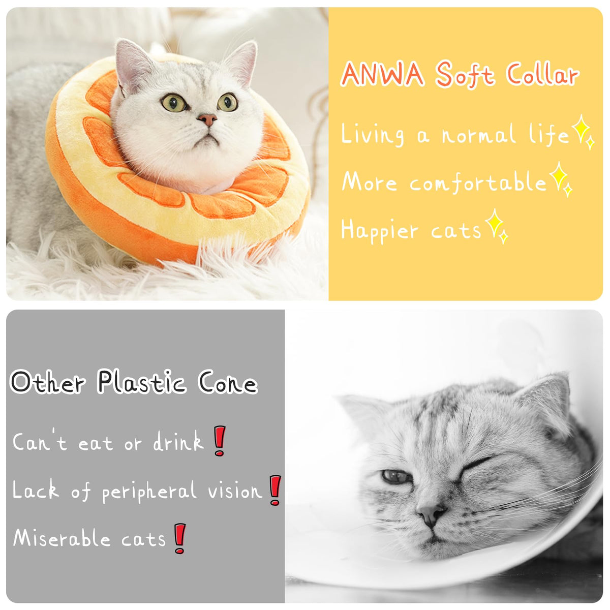 Adjustable Soft Cat Cone Collar Q750583