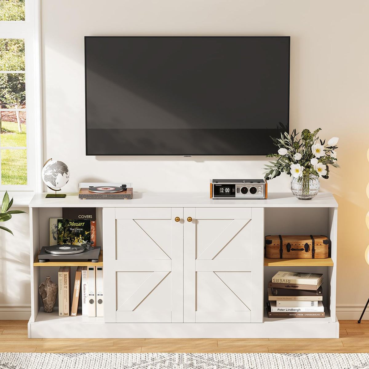 White TV Stand Entertainment Center G898812
