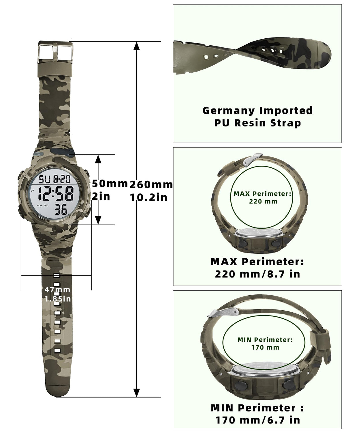 Digital Watch Mens Waterproof Sport Wristwatch Q2499