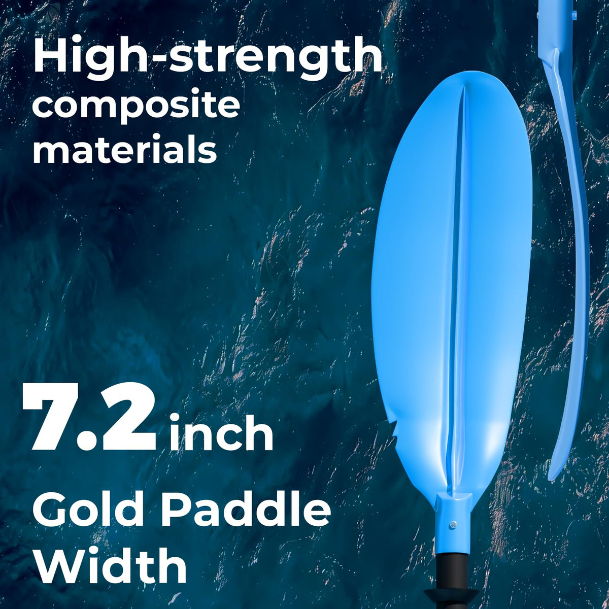 Adjustable Lightweight Floating Kayak Paddle with Safety Rope W5087