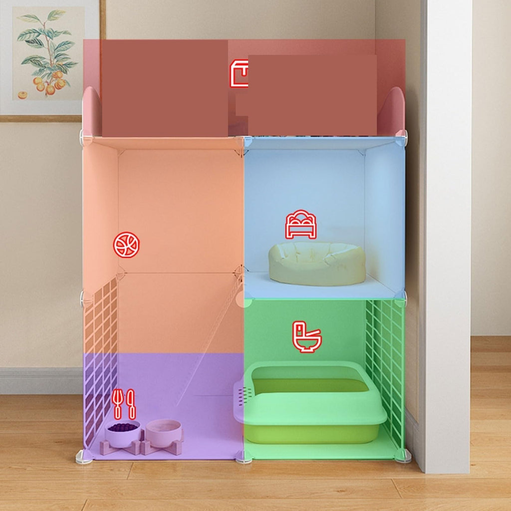 Large Indoor Detachable Metal Cat Cage with Cat Bed Q428