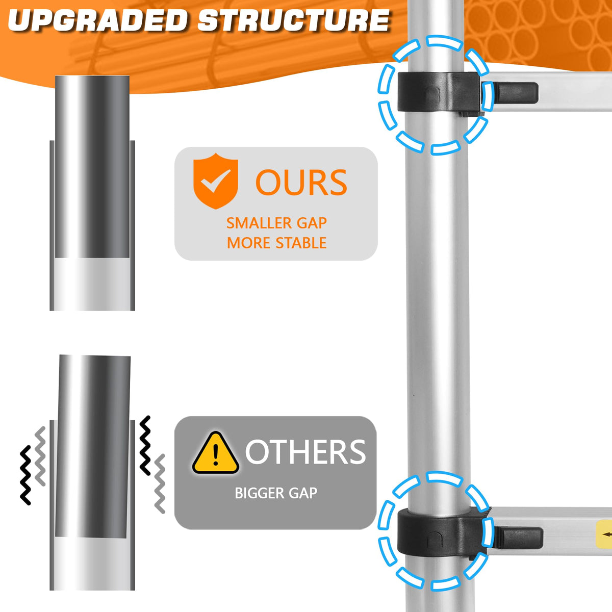 12.5 FT Aluminum Telescoping Ladder with 2 Hooks Y919