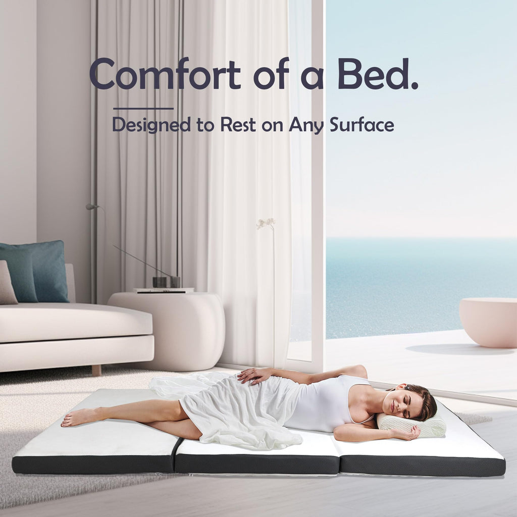 Memory Foam Folding Mattress Full 3 Inch Trifold with Washable Cover E907