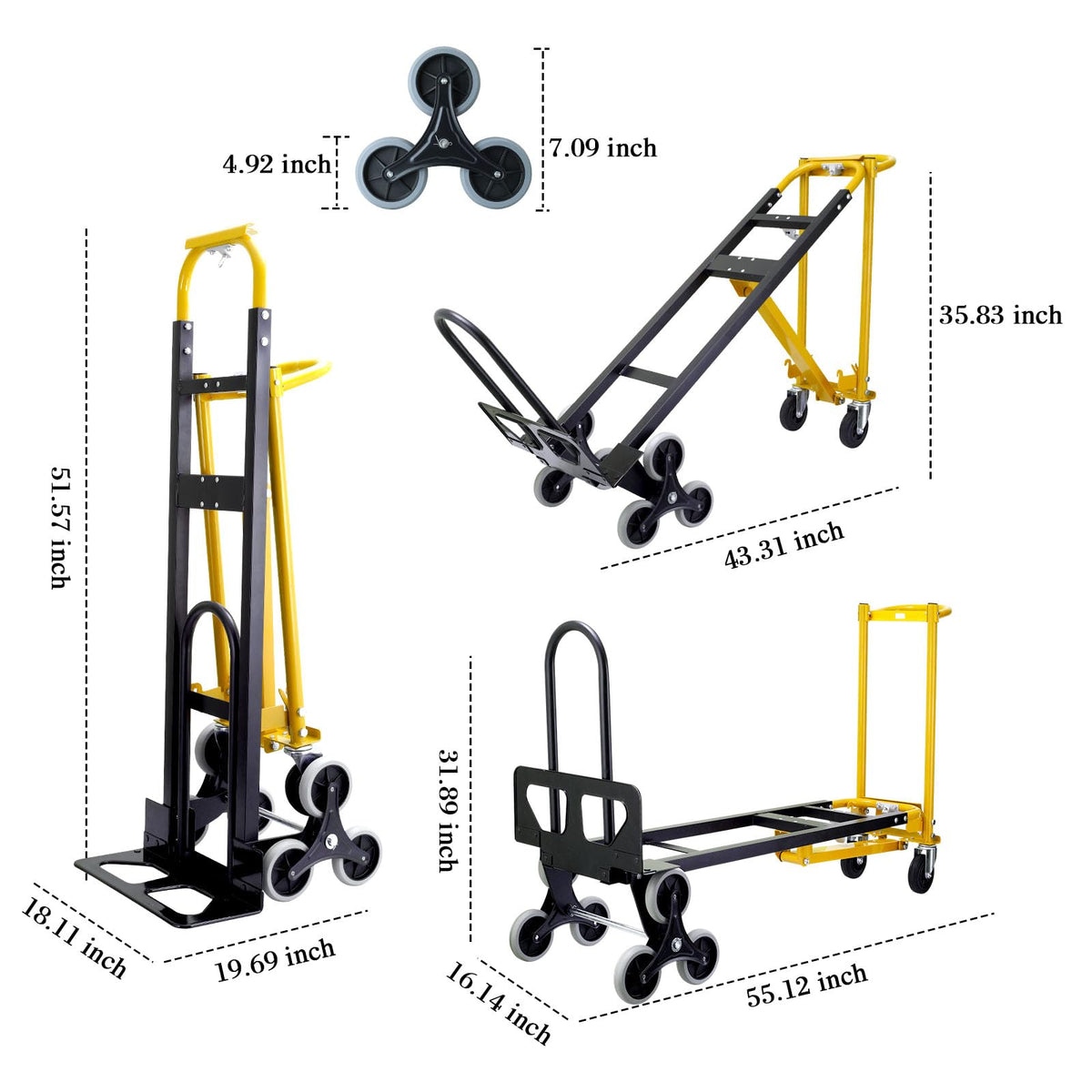 4 in 1 Convertible Hand Truck Dolly Cart with Wheels O362