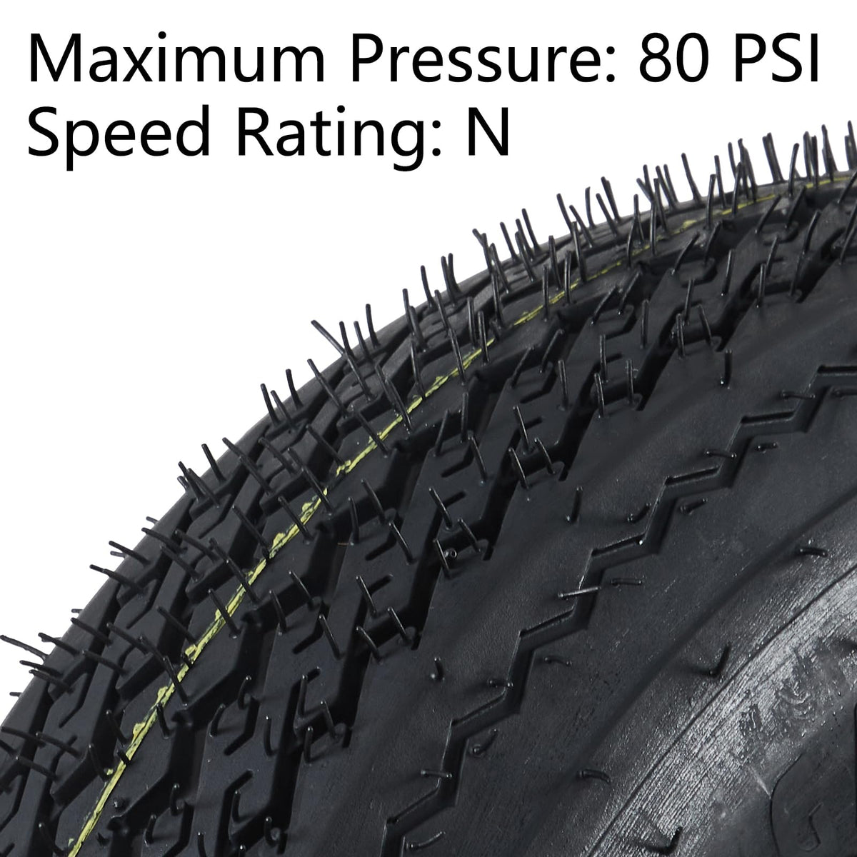 2-Pack Trailer Tires on Rims 5.30-12 4 Lug White Wheels C757